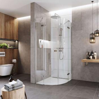 MEREO - Sprchový kút, Novea, R 550, 90x90x200 cm, pantový, chróm ALU, sklo číre 6 mm, EC CK70101Z