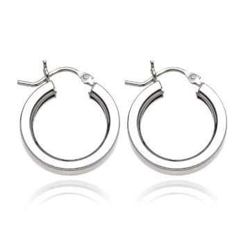 Okrúhle náušnice zo striebra 925 - hrubé línie s hranami, 20 mm