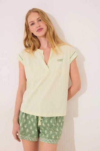 Bavlnené pyžamo women'secret zelená farba, bavlnené, 3599219