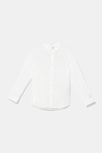Košeľa United Colors of Benetton biela farba, 5AWRCQ01M