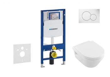 GEBERIT - Duofix Set predstenovej inštalácie, klozetu a dosky Villeroy & Boch, tlačidla Sigma01, DirectFlush, SoftClose, CeramicPlus, alpská biela 111.300.00.5 NB1