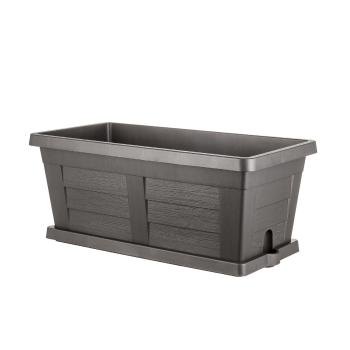 Jardinieră mare Bama Legno antracit , 80 x 40 x35 cm, antracit, 80 cm