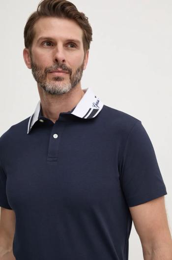 Polo tričko Guess NOLAN pánske, tmavomodrá farba, s nášivkou, M4BP66.J1314