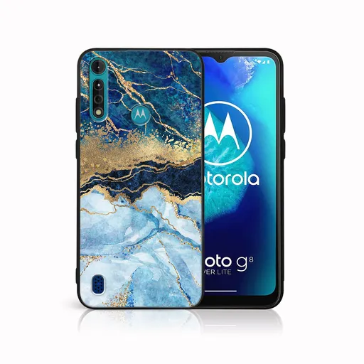 MY ART Ochranný kryt pre Motorola Moto G8 Power Lite BLUE MARBLE (141)