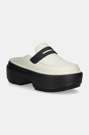 Šľapky Crocs Stomp Loafer Clog dámske, béžová farba, na platforme, 209937