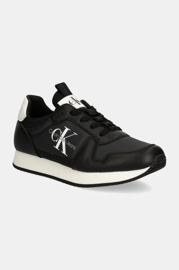 Tenisky Calvin Klein Jeans RUNNER SOCK LACEUP ML LTH čierna farba, YW0YW01616