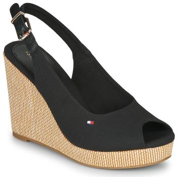 Tommy Hilfiger  ICONIC ELENA SLING BACK WEDGE  Sandále Čierna