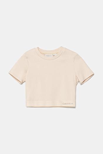 Tričko Calvin Klein Jeans béžová farba, IG0IG02977