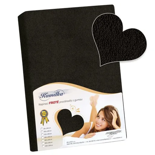 Bellatex Froté prestieradlo Kamilka čierna, 120 x 200 cm