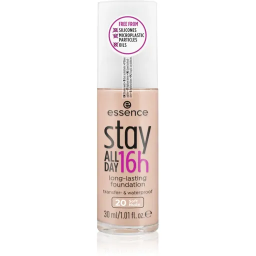 essence Stay ALL DAY 16h vodeodolný make-up odtieň 20 Soft Nude 30 ml