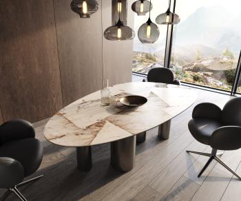 Jedálenský stôl Edge oválny 220x120 keramický Patagonia Lappato Pilier