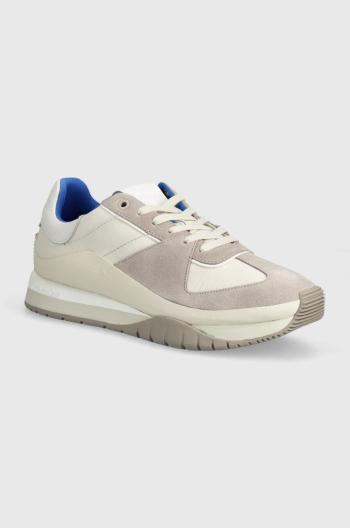 Tenisky Calvin Klein LOW TOP LACE UP MIX béžová farba, HM0HM01403
