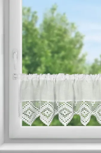 ArtFir Krátka záclona ISAAC P | biela 150 x 30 cm