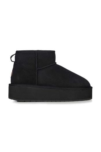 Semišové snehule Emu Australia Stinger Micro Flatform čierna farba, W13082.BLAK