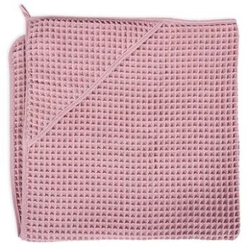 CEBA osuška s kapucňou Froté Waffle Line 100 × 100 cm – Silver Pink Ceba (5907672328355)