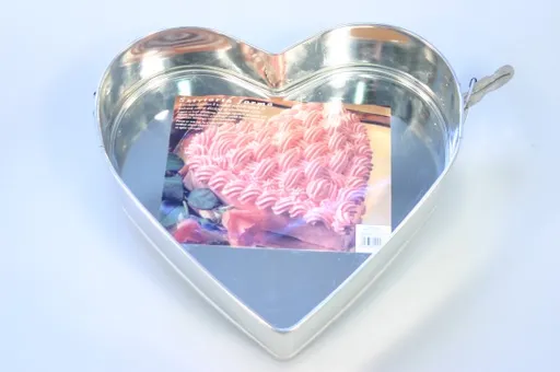 MAKRO - Forma na tortu s dvoma sponami - srdce, 30 x 6,8 x 29cm, pocínovaná