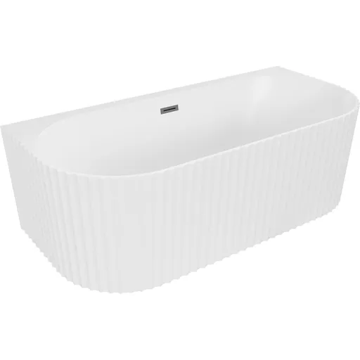 MEXEN/S - Sella voľne stojaca vaňa nástenná reliéf 170 x 80, biela mat, sifón a prepad grafit metal 52711708001-95