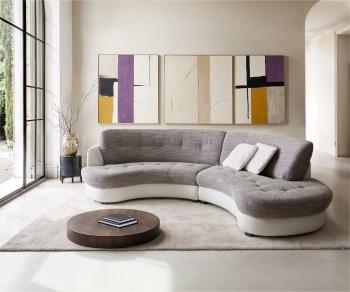 Pohovka Neapol 300x95cm biela svetlosivá s vankúšmi