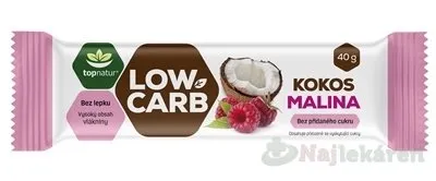 topnatur Tyčinka LOW CARB Kokos Malina, 40g