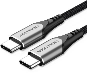 Adatkábel Vention Type-C (USB-C) 2.0 (M) to USB-C (M) Cable 2m Gray Aluminum Alloy Type