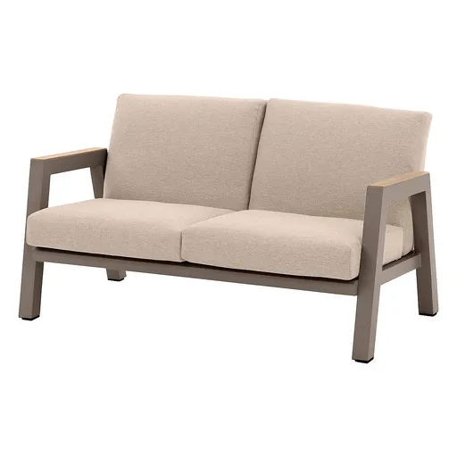 DEOKORK Hliníková 2-miestna lavica HELIOS (šedo-hnedá)