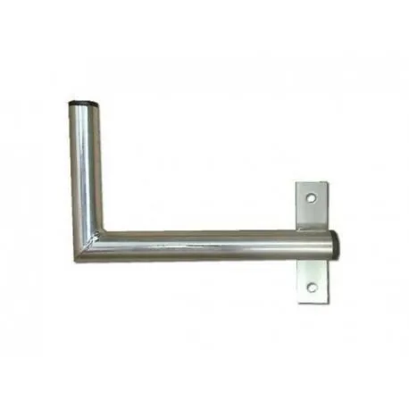 Držiak antény na stenu pri okne s pásom, pravé uchytenie, galvanický zinok, dĺžka 25cm, priemer 3, 2cm