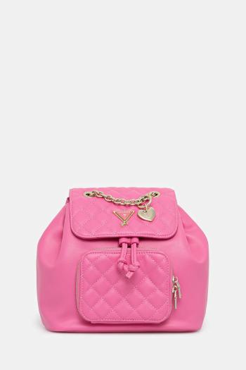Ruksak Guess Girl ružová farba, malý, s nášivkou, J5YZ04 WGT10