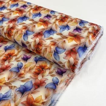 Viskóza RAYON POPLIN Leafs design D digital print
