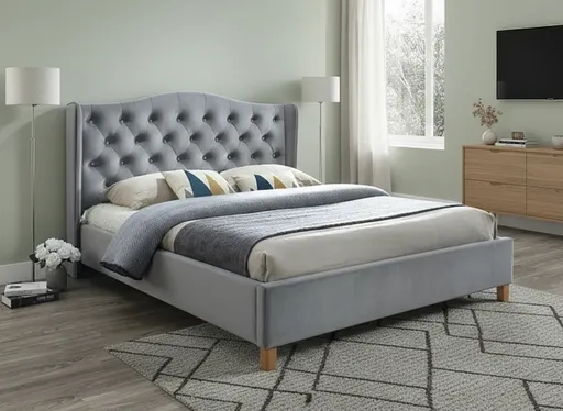 Signal Manželská posteľ ASPEN VELVET | sivá 160 x 200 cm