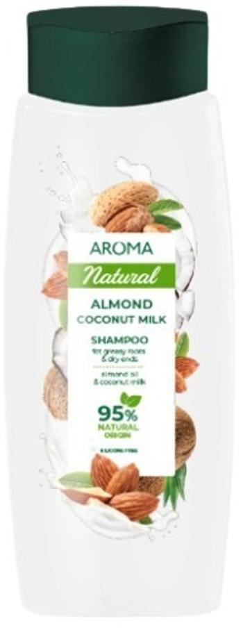 AROMA Šampón na mastné korienky a suché konce vlasov Mandľový olej & kokosové mlieko 400 ml