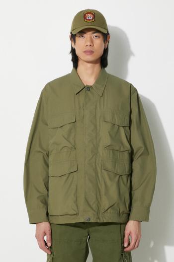 Bunda Universal Works Parachute Field Jacket pánska, zelená farba, prechodná, 30115.OLIVE