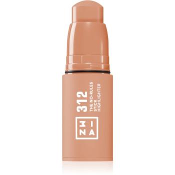 3INA The No-Rules Stick multifunkčná ceruzka na oči, pery a tvár odtieň Highlighter 312 - Translucent rose gold 5 g