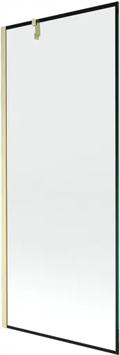 MEXEN/S - Next vaňová zástena FIX 80 x 150, čierna vzor, zlatá kartáčovaná 895-080-000-00-70-55