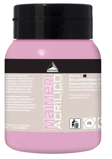 MAIMERI ACRILICO - Akrylové farby 214 - quinacridone rose lig, 0,5 L