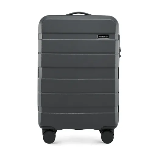 Kufor ABS s horizontálnymi pruhmi, sivý 56-3A-101-01