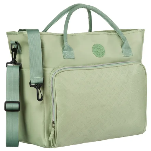 Zelená víkendová cestovná taška z polyesteru s uchytením na kufor- Peterson