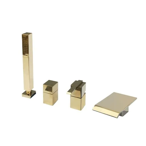 Vaňová batéria RAV Slezák LOIRA so sprchovacím setom v zlatom prevedení LR573.5PZ