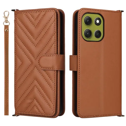 PRESTIGE Peňaženkové puzdro pre Motorola Moto G86 Power 5G hnedé