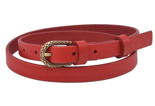 Kožený dámsky opasok 722-20-30 červený pracka Medúza