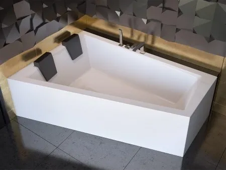 BESCO - Asymetrická vaňa INTIMA DUO - Nožičky k vani - Bez nožičiek, Rozmer vane - 180 × 125 cm, Spôsob prevedenia - Ľavé VANINTID18L