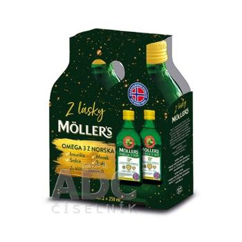 MOLLER´S Omega 3 RYBÍ OLEJ + vitamín D duo 2x250ml