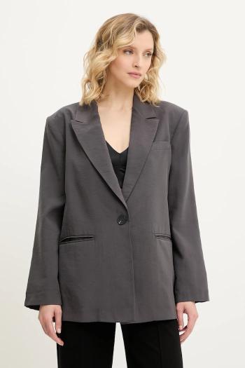 Sako Answear.LAB šedá farba, oversize, jednofarebné