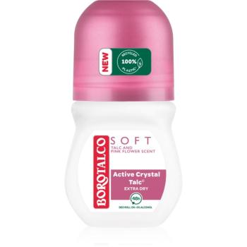 Borotalco Soft Talc & Pink Flower guličkový dezodorant roll-on bez alkoholu 50 ml