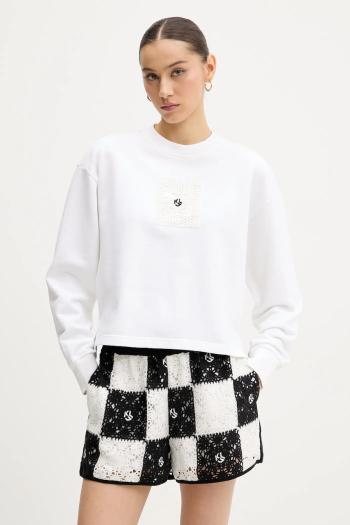 Bavlnená mikina Karl Lagerfeld Jeans biela farba, s nášivkou, A2W20018