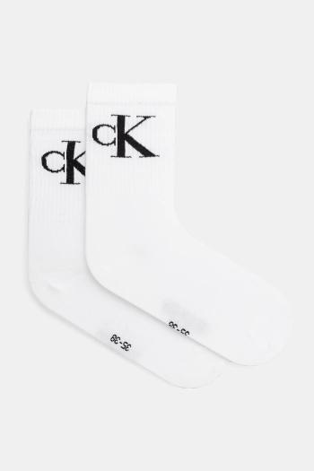 Ponožky Calvin Klein Jeans 2-pak dámske, biela farba, 701228811
