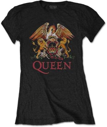 Queen Tričko Classic Crest Womens Black 2XL