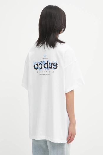 Bavlnené tričko adidas Originals Florals Logo pánske, biela farba, s potlačou, KE6586