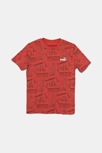Detské bavlnené tričko Puma MID90S AOP Tee červená farba, vzorované, 685146