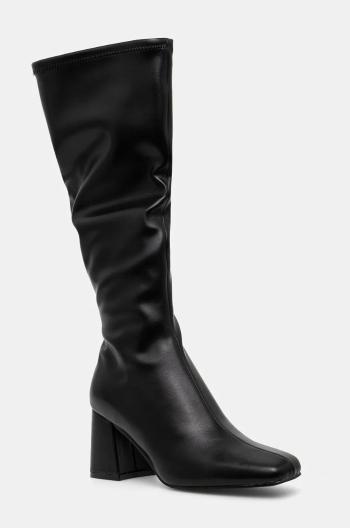 Vysoké čižmy Steve Madden Hauler dámske, čierna farba, na podpätku, SM11003358