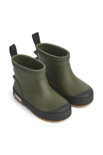 Detské gumáky Liewood Jesse Dino Thermo Rainboot zelená farba, LW20371
